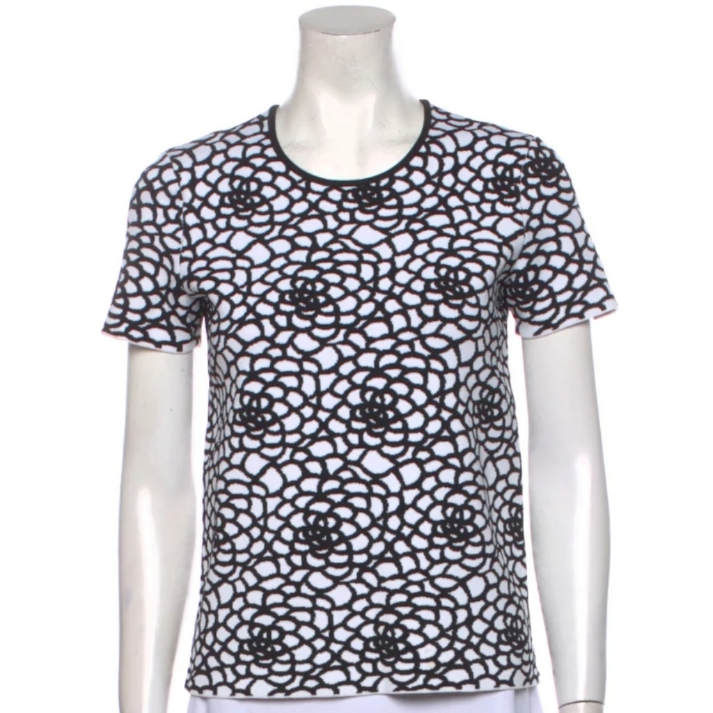 A.L.C. black and white floral blouse sz large